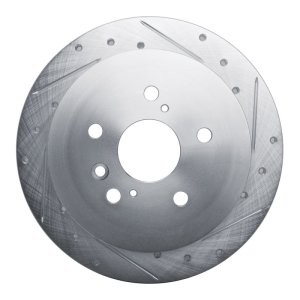Toyota Venza Brake Rotor (1) - Rear Right - R1 Concepts - Drilled & Slotted - Silver - `09-`15